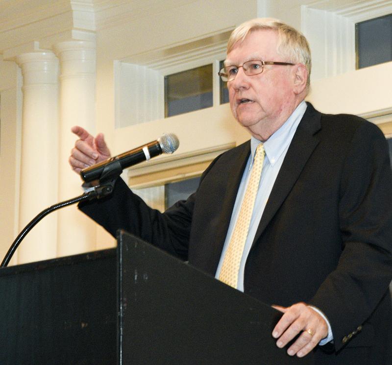 John Sweeney, former editorial page editor of the News Journal, discussed the important role community newspapers play in a democracy.